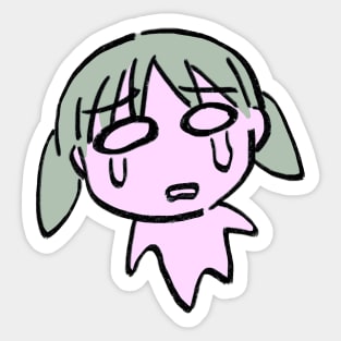 sad flying chibi chiyo chan meme Sticker